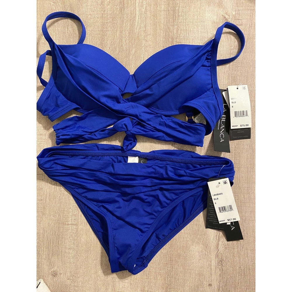 La Blanca Blue Size 8 Bikini Top